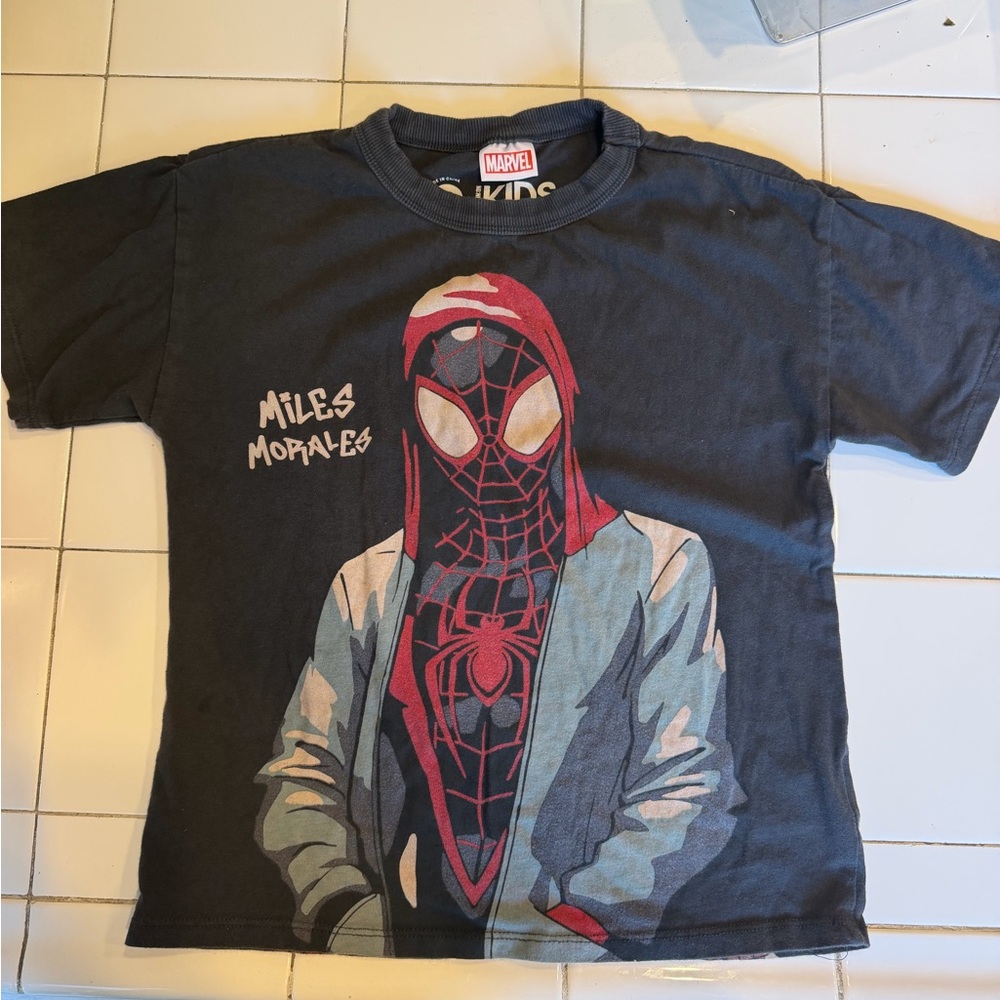 Marvel Kids Miles Morales Black Graphic Tee - Short Sleeve